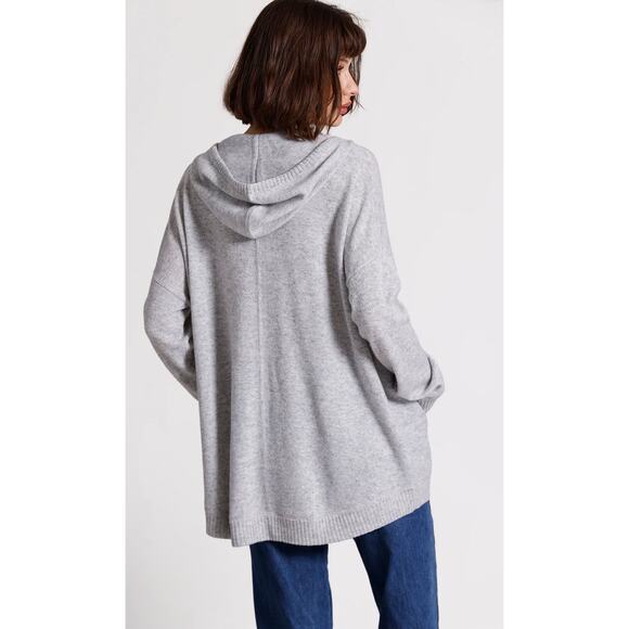 Minnie Rose Cashmere Oversized Zip Hoodie Gray One Size - Picture 2 of 7